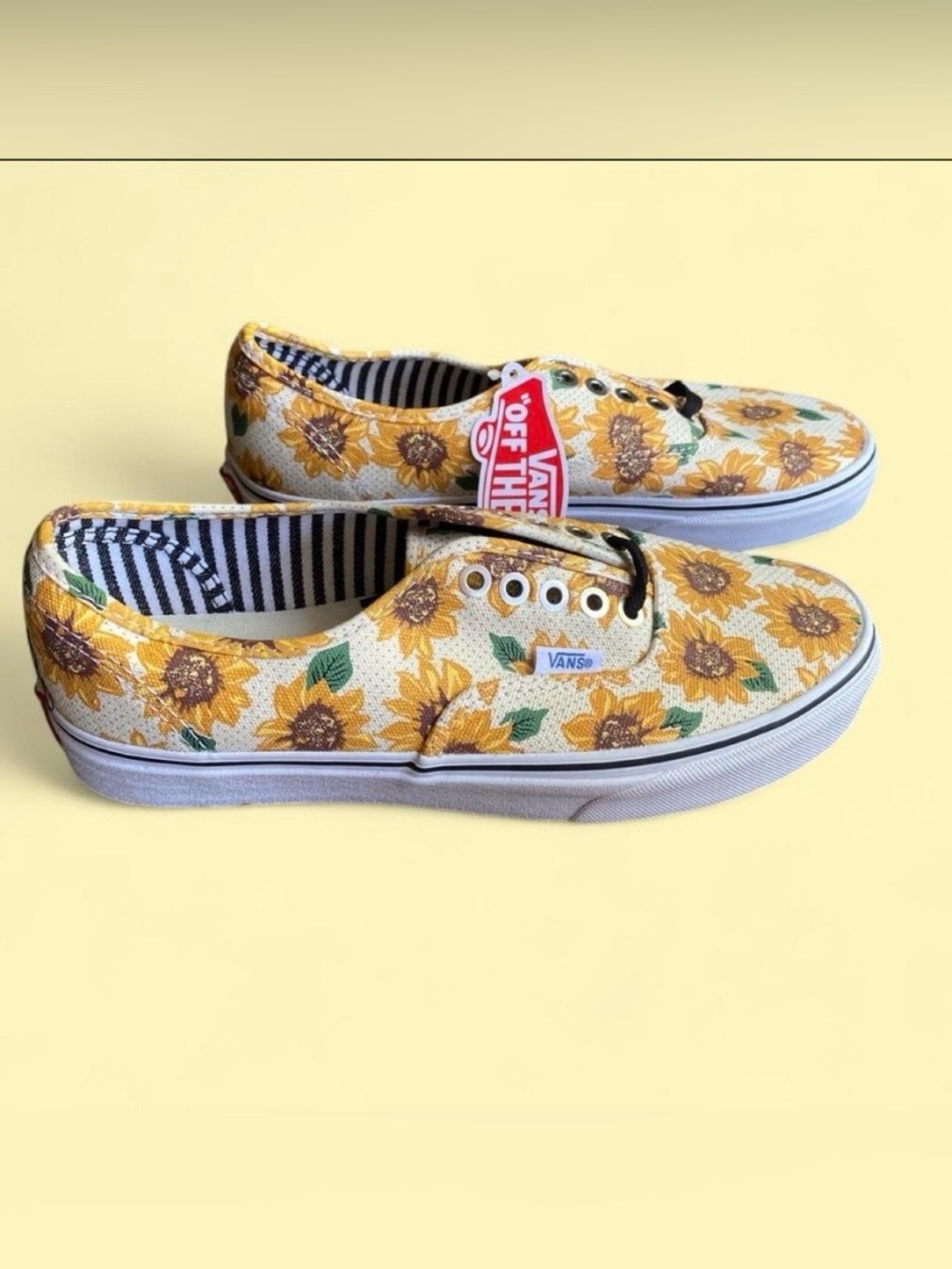 VANS Authentic “Sunflower” Low-Top Laced Sneakers Size Men 7.5